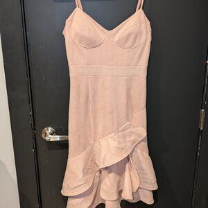 Light Pink Mid-Length Dress with Layered Bottom Detail (size M)